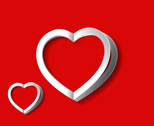 Valentinstag-Herz-Hintergrund-Vektor-Illustration