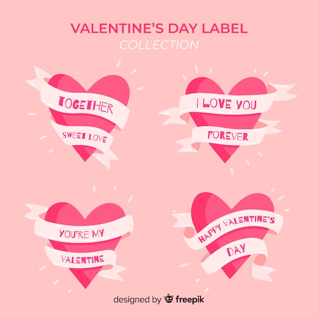 Valentinstag herz label pack