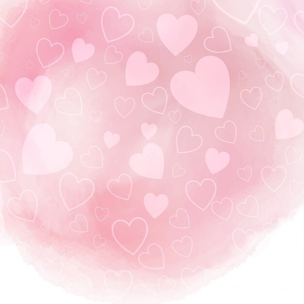 Valentinstag Hintergrund mit Herzen auf rosa Aquarell Textur