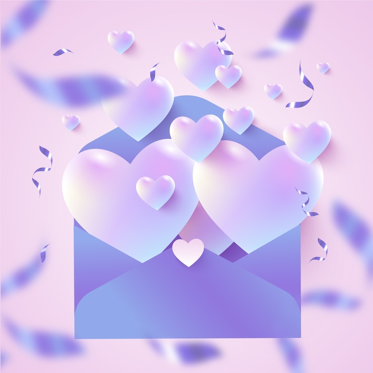 Kostenlose Vektor valentinstag illustration mit farbverlauf