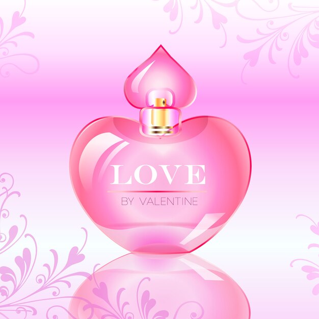 Valentinstag-Liebes-Parfüm-Flasche Vektor-Illustration