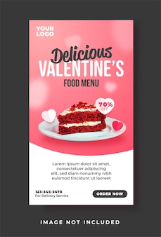 Valentinstag-menüvorlage für instagram-geschichten