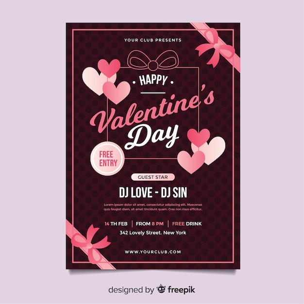 Valentinstag-party flyer vorlage