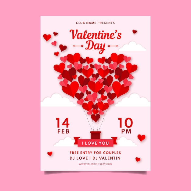 Valentinstag party poster vorlage