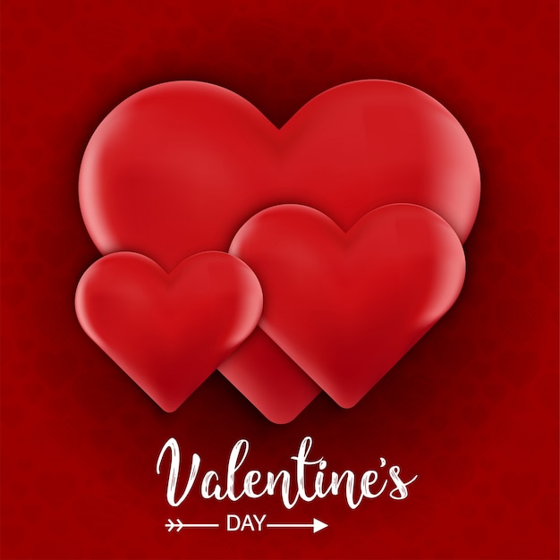 Valentinstag Realistic Heart Hintergrund