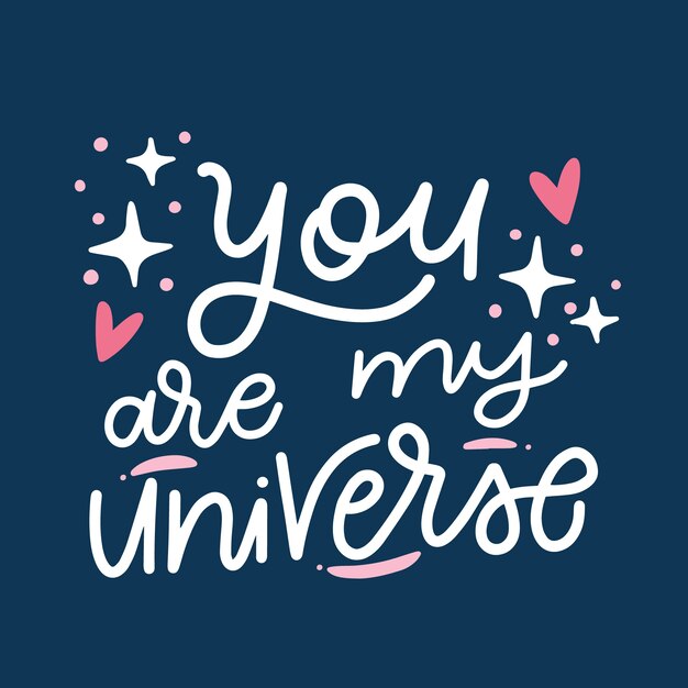 Valentinstag romantische Schrift auf dunklem Hintergrund