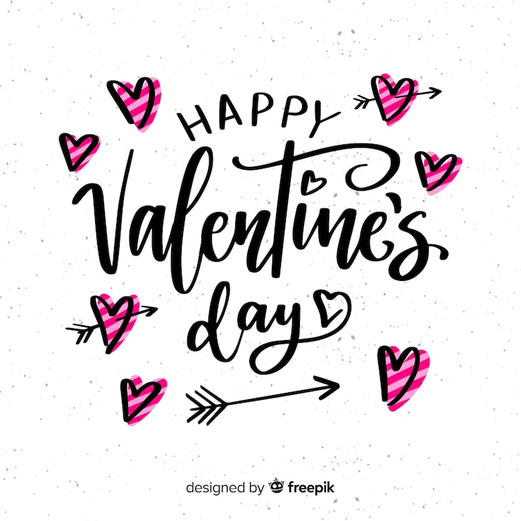Kostenlose Vektor valentinstag-schriftzug