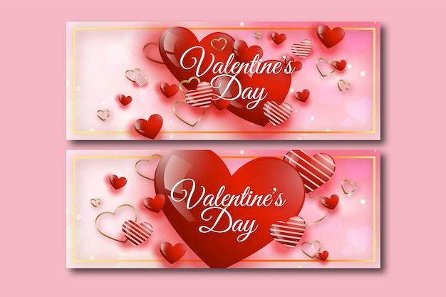 Valentinstag Verkauf horizontale Banner mit Farbverlauf eingestellt