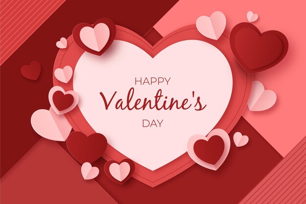 Valentinstag-Verkauf im Papierstil mit Herzformen