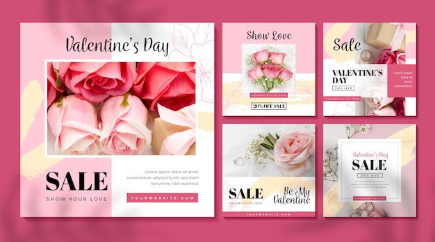 Valentinstag Verkauf Instagram Post Set