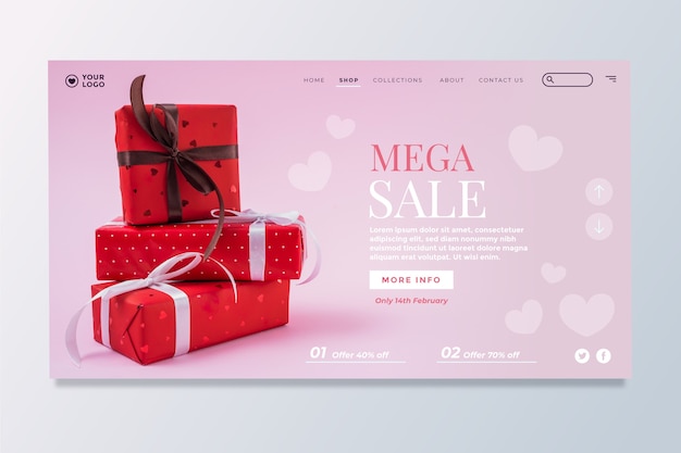 Valentinstag Verkauf Landingpage