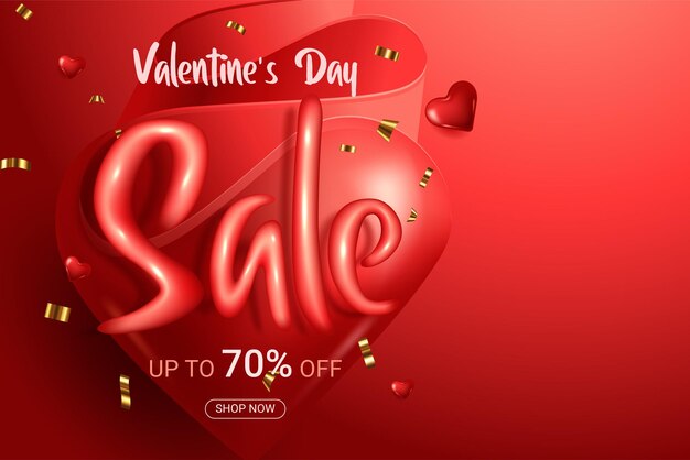Valentinstag Verkaufsbanner Hintergrunddesign