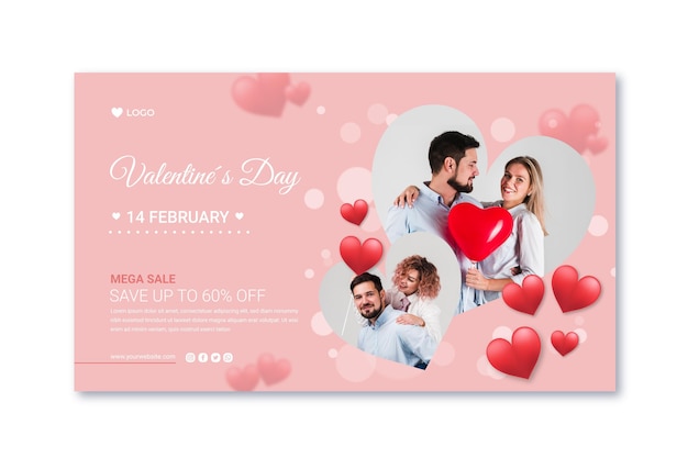 Kostenloser Vektor valentinstag verkaufsbanner