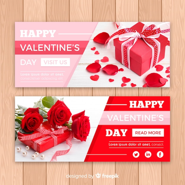Valentinstag-web-banner mit foto