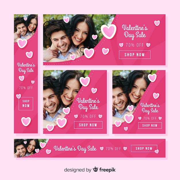 Valentinstag-web-banner mit foto