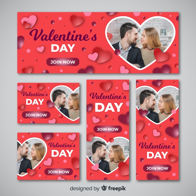 Valentinstag-web-banner mit foto