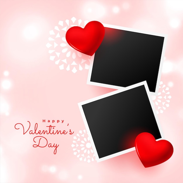 Valentinstagskarte mit Fotorahmen-Design