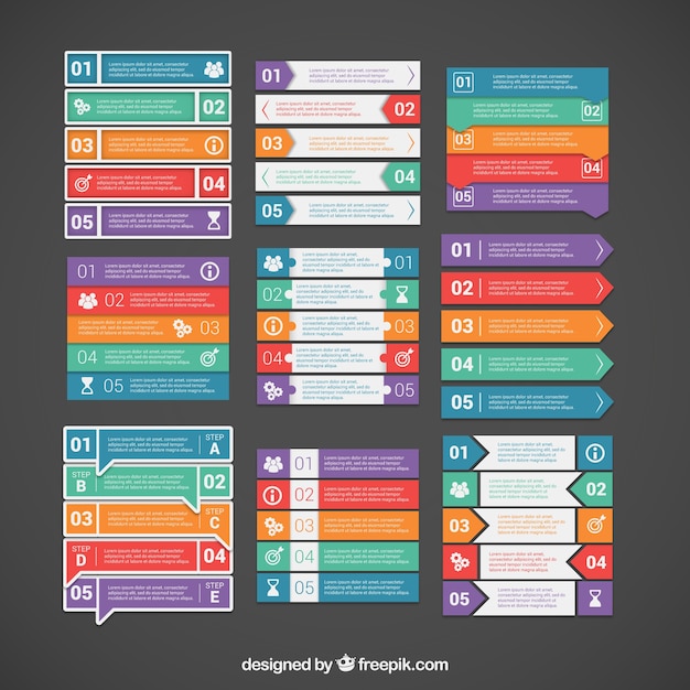 Varity von bunten infografik banner