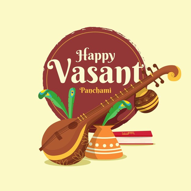 Vasant panchami festival illustration