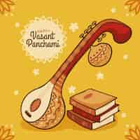 Kostenloser Vektor vasant panchami musikinstrument