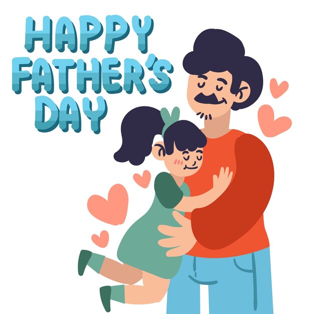Vater umarmt Tochterillustration