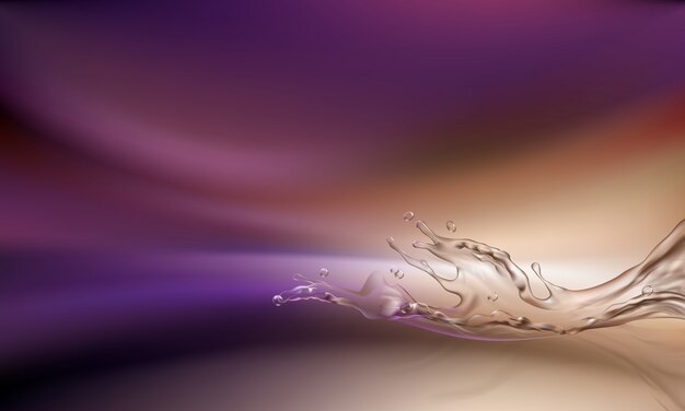 Vector 3D rosa und goldenen Hintergrund mit Wasser splash