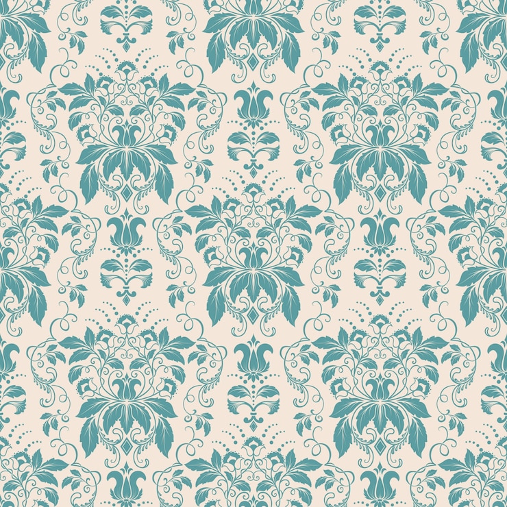 Kostenlose Vektor vector damast nahtlose muster hintergrund. klassische luxus altmodische damast ornament, royal victorian nahtlose textur für tapeten, textil, verpackung. exquisite blumen-barock-vorlage.