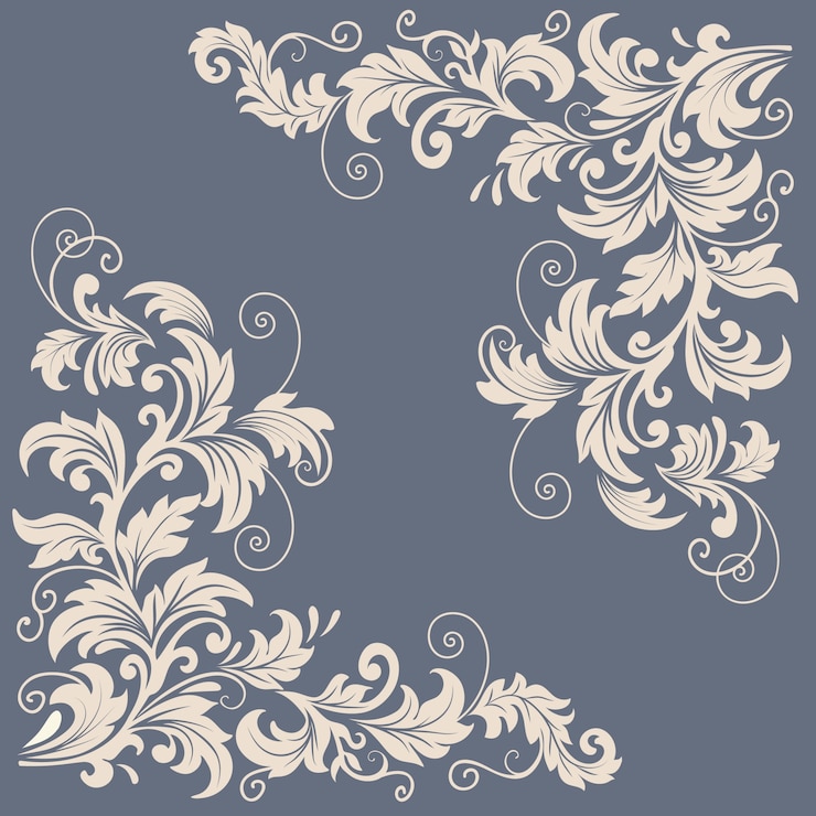 Kostenlose Vektor vector floral design-elemente für seite dekoration