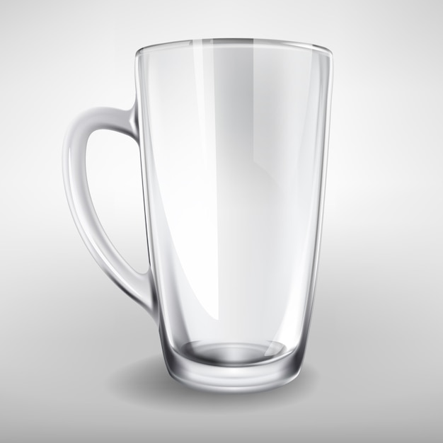 Vector hohe Glas leer realistische Tasse