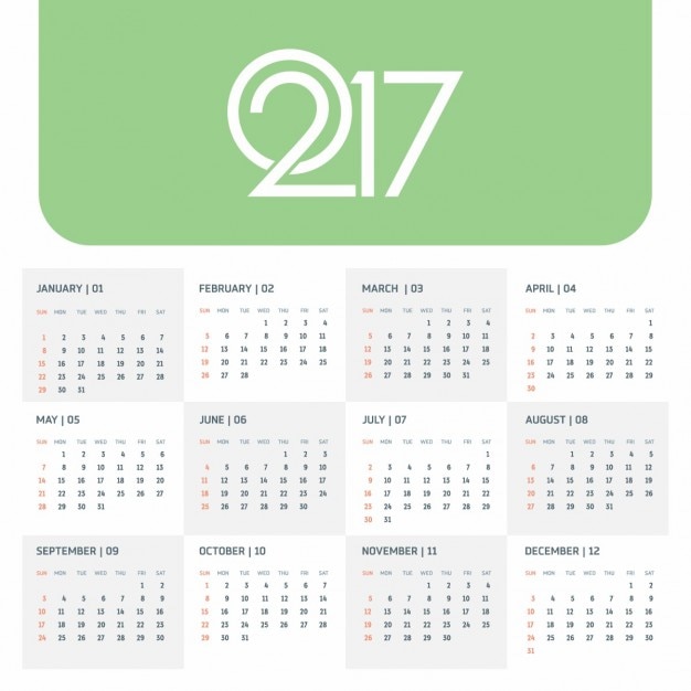 Vector kalender 2017