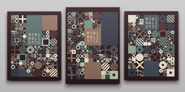 Vector Minimal deckt das prozedurale Design ab. Journal- oder Buchumschlagvorlage.