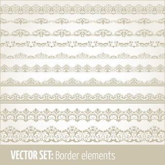 Vector reihe von rand-elemente und seite dekoration elemente. rahmendekoration elemente muster. ethnische grenzen vektor illustrationen.