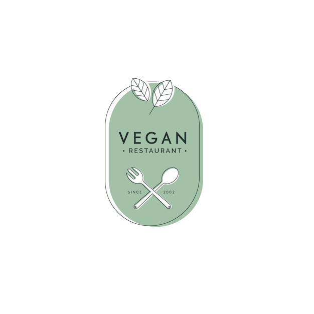 Kostenloser Vektor vegan food restaurant logo