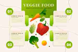 Kostenloser Vektor vegetarische infografik mit farbverlauf