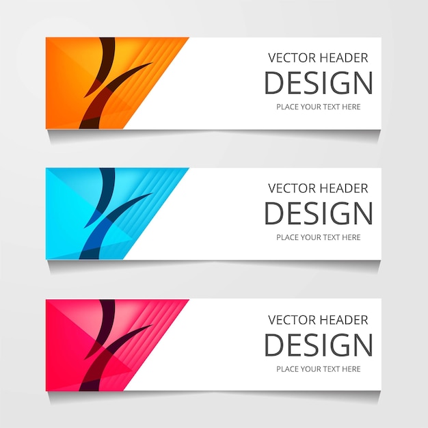 Kostenloser Vektor vektor-abstrakte web-banner-design-vorlage sammlung von web-banner-vorlagen abstrakte geometrische web-design-banner-vorlage header landing page web design elements