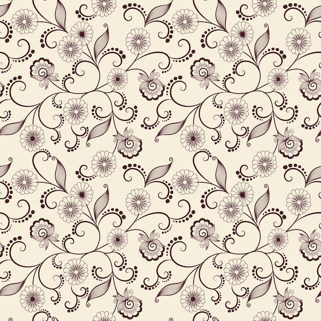 Vektor blume nahtlose muster hintergrund. elegante textur für hintergründe. klassische luxus altmodische floralen ornament, nahtlose textur für tapeten, textil, verpackung.