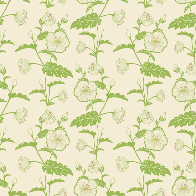 Kostenloser Vektor vektor blume nahtlose muster hintergrund. elegante textur für hintergründe. klassische luxus altmodische floralen ornament, nahtlose textur für tapeten, textil, verpackung.