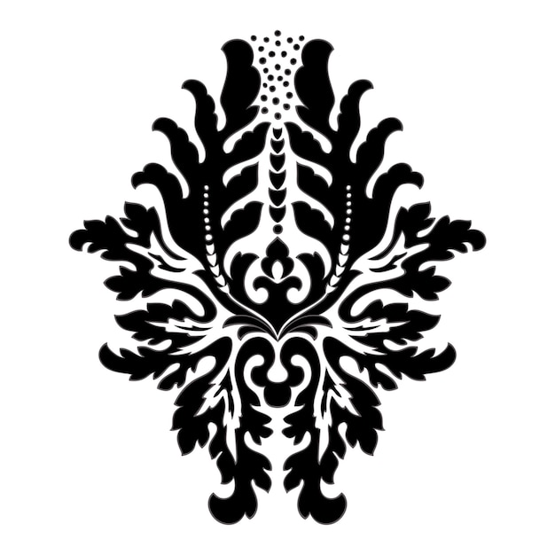 Vektor-Damast-Element Isolierte zentrale Damast-Illistration Klassische Luxus-altmodische Damast-Ornamente königliche viktorianische Textur für Tapeten Textilverpackungen