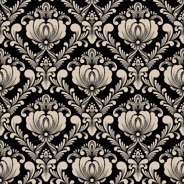 Vektor Damast Musterdesign Hintergrund Klassische Luxus altmodische Damast Ornament königliche viktorianische nahtlose Textur für Tapeten Textilverpackung Exquisite florale barocke Vorlage