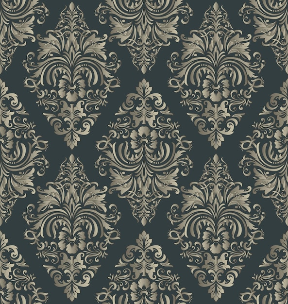 Kostenloser Vektor vektor damast musterdesign hintergrund klassische luxus altmodische damast ornament königliche viktorianische nahtlose textur für tapeten textilverpackung exquisite florale barocke vorlage