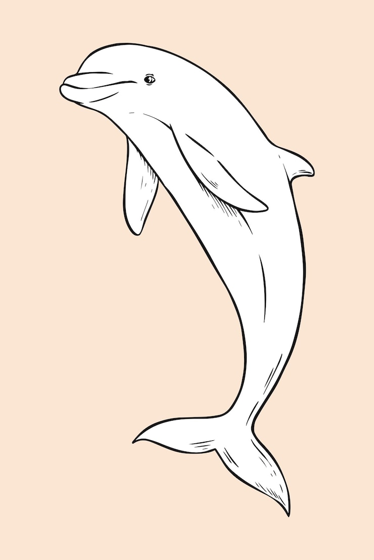 Kostenlose Vektor vektor-delphin-vintage-schwarz-weiß-clipart