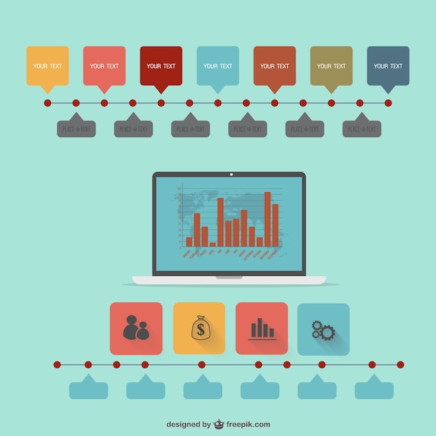 Vektor-flachinfografik technologie-design