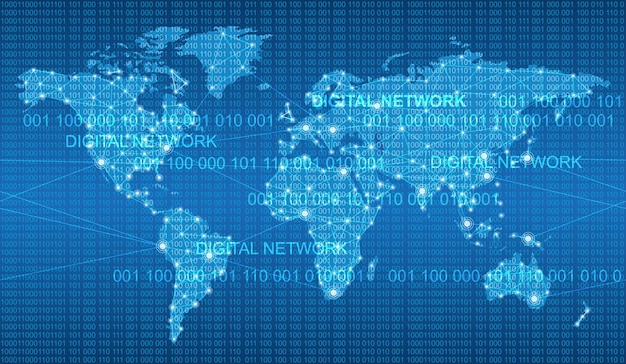 Kostenloser Vektor vektor-globales telekommunikationsnetz-systemkonzept horizontal wiederholbar