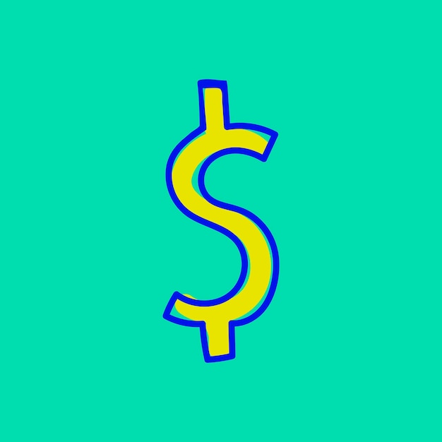 Vektor handgezeichnete Dollarzeichen-Typografie