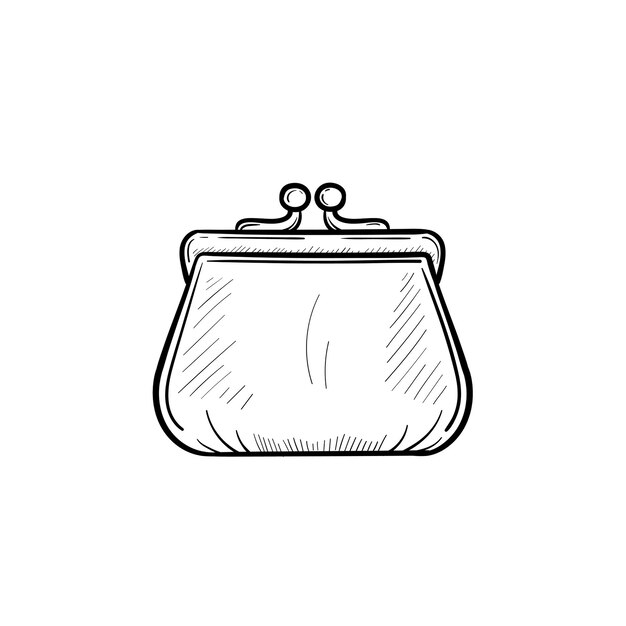 Vektor handgezeichnete geldbörse umriss doodle-symbol