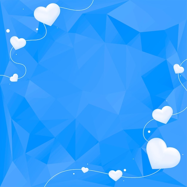 Vektor-Herz-String-Grenze blauer Prismenmusterhintergrund
