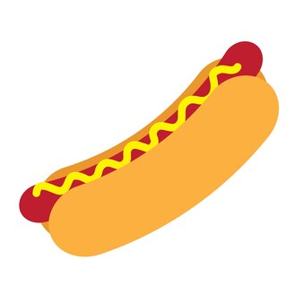 Vektor-hotdog isoliert auf weißem hintergrund