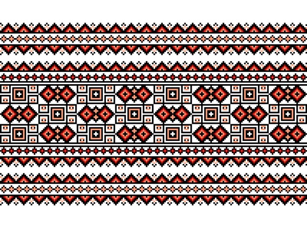 Vektor-Illustration der ukrainischen Folk nahtlose Muster Ornament. Ethnische Verzierung. Randelement. Traditionelle ukrainische, belarussische Volkskunst gestrickt Stickerei Muster - Vyshyvanka