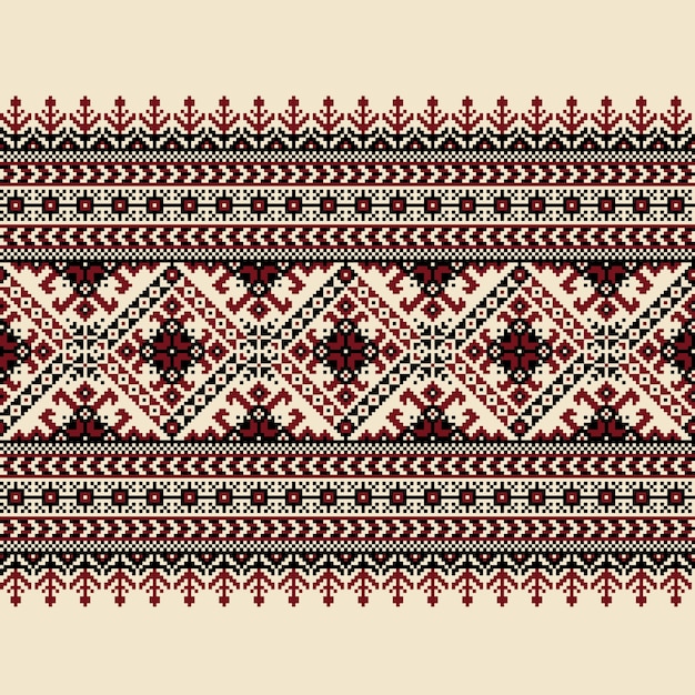 Vektor-Illustration der ukrainischen Folk nahtlose Muster Ornament. Ethnische Verzierung. Randelement. Traditionelle ukrainische, belarussische Volkskunst gestrickt Stickerei Muster - Vyshyvanka