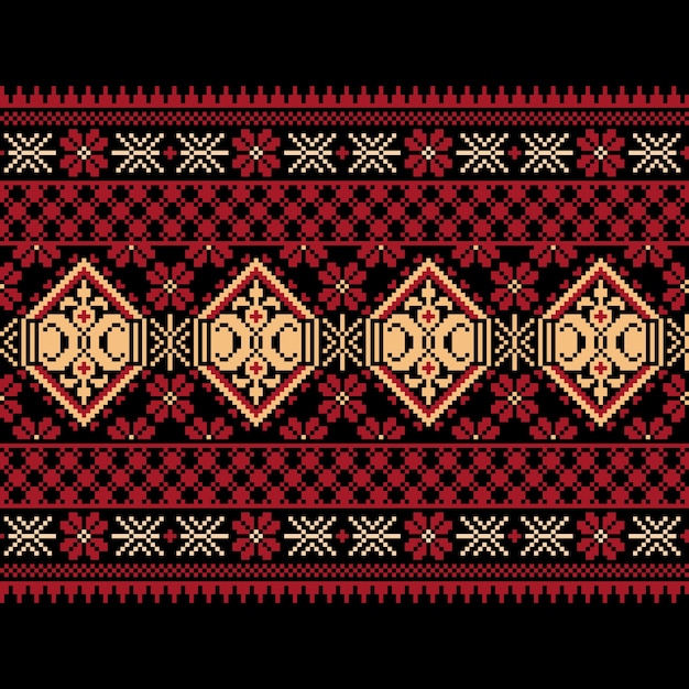 Vektor-Illustration der ukrainischen Folk nahtlose Muster Ornament. Ethnische Verzierung. Randelement. Traditionelle ukrainische, belarussische Volkskunst gestrickt Stickerei Muster - Vyshyvanka